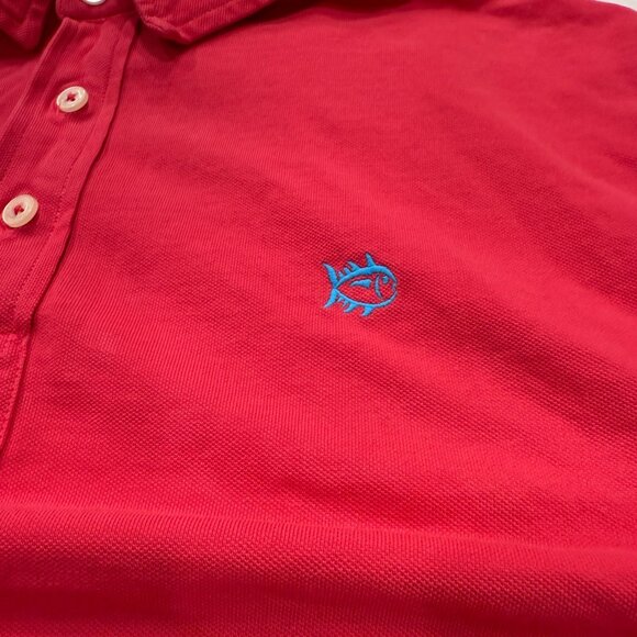 Southern Tide Skipjack Beachside Polo Trim Fit Men’s XL Coral Red cotton preppy - Picture 3 of 9